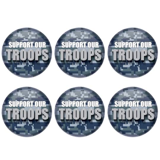 Beistle 2" Grey Camouflage Support Our Troops Buttons, 6ct.